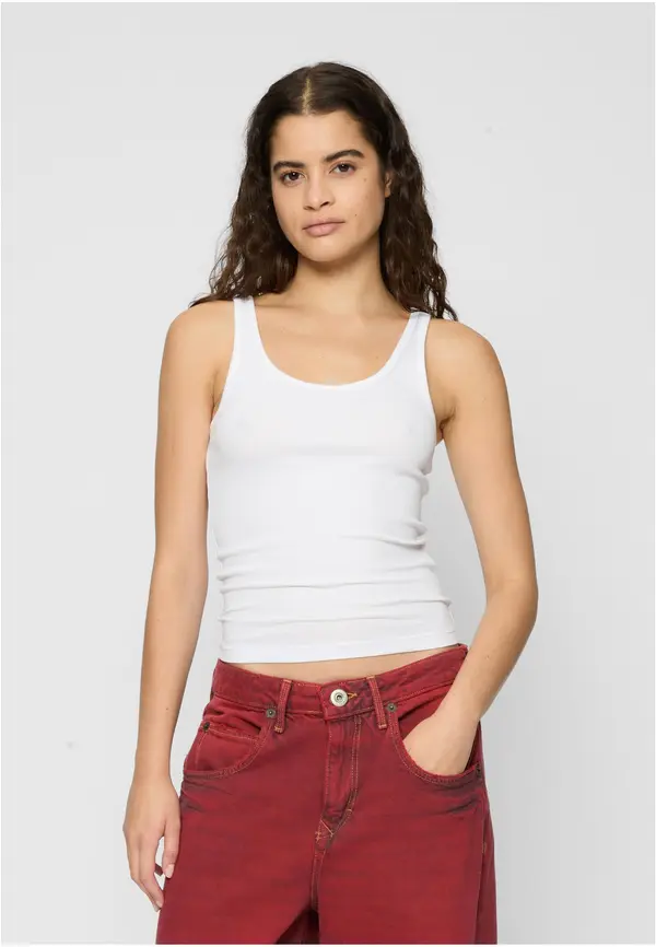 Urban Classics Women's Organic Basic Tank Top 2 Pack - Black + White