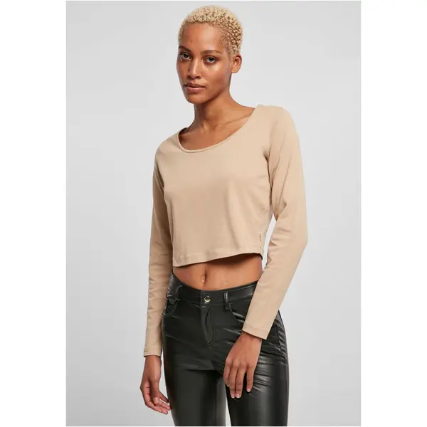 Urban Classics Women's organic beige with a wide cut and long sleeves