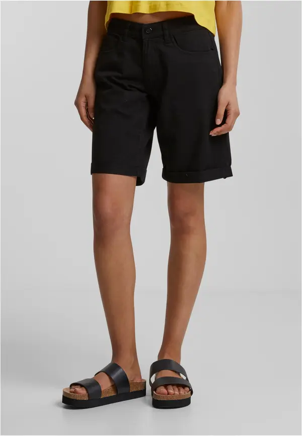 Urban Classics Women's Organic Cotton Bermuda Shorts - Black