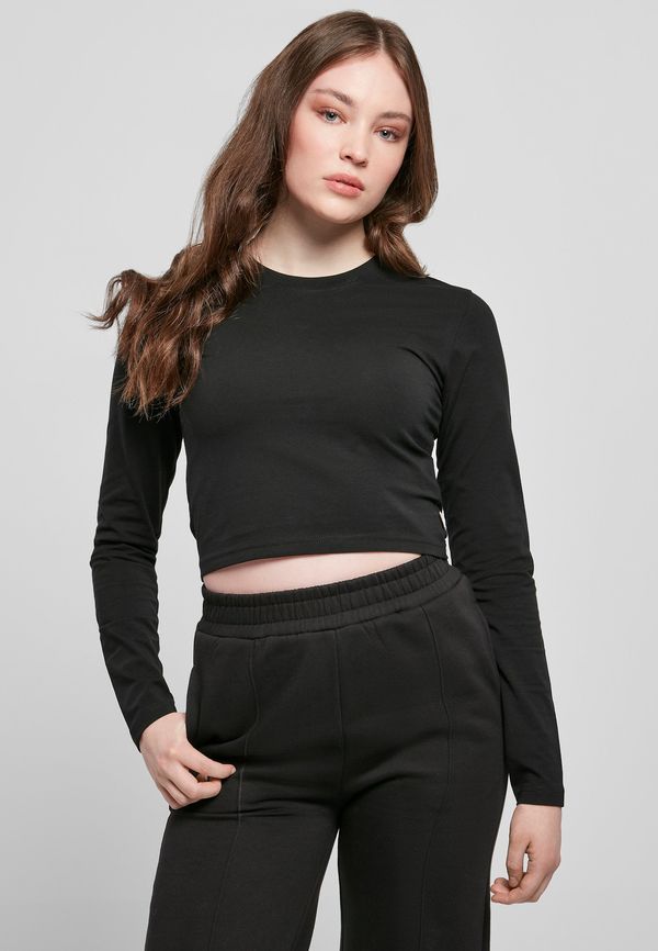 UC Ladies Women's Organic Cropped Longsleeve Black