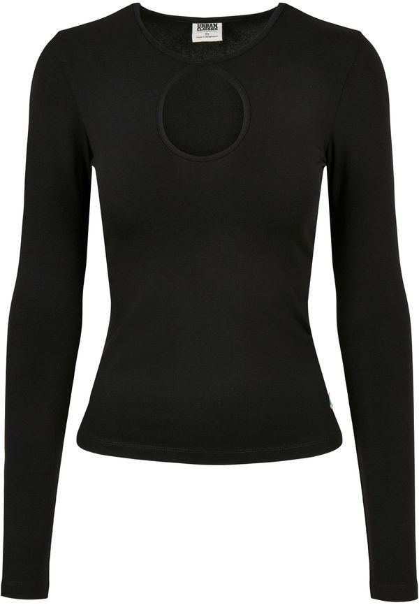 Urban Classics Women's Organic Long Sleeve Keyhole Black