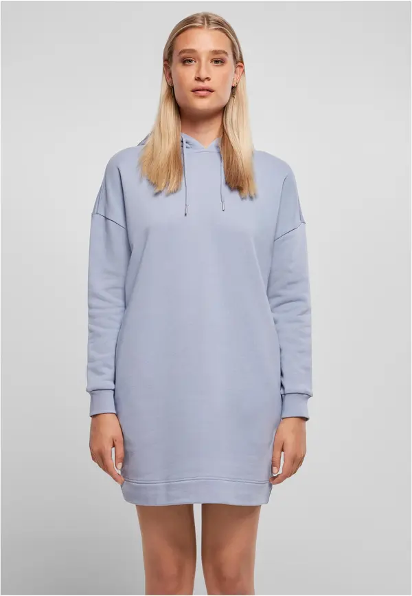 Urban Classics Women's organic oversized terry dress with hood violablue