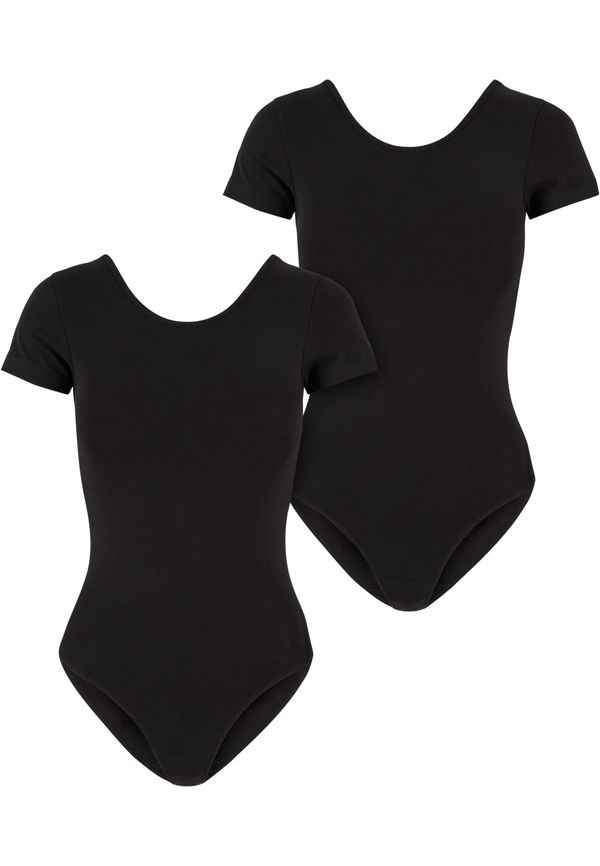 Urban Classics Women's Organic Stretch Jersey Body - 2-Pack Black+Black