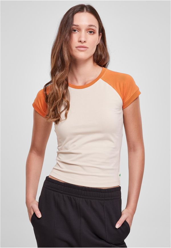 UC Ladies Women's Organic Stretch Short Retro Baseball Softseagrass/Starorange T-Shirt