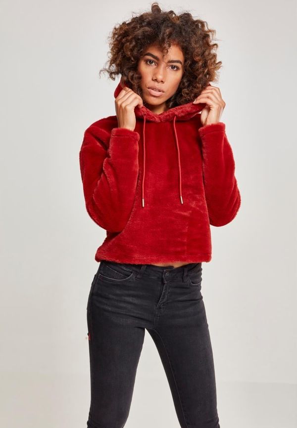 UC Ladies Women's Oversize Short Teddy Hoody Burgundy