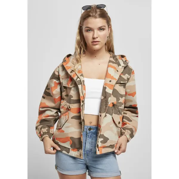 Urban Classics Women's Oversized Camo Parka Jacket with Brick Mask