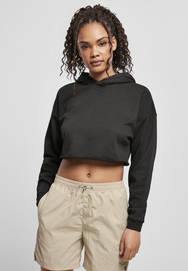 UC Ladies Women's Oversized Cropped Hoody Black
