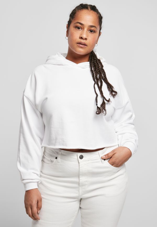Urban Classics Women's Oversized Cropped Hoody White