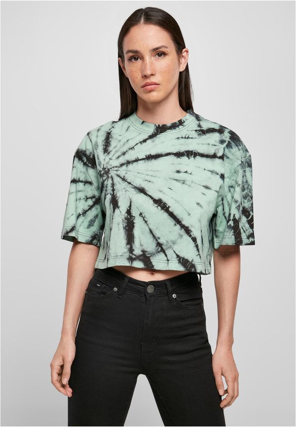 UC Ladies Women's Oversized Cropped Tie Dye Tee Black/Green