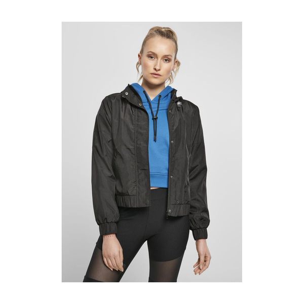 Urban Classics Women's Oversized Glossy Crinkle Nylon Jacket Black