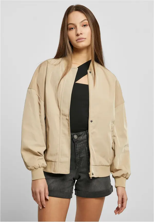 Urban Classics Women's Oversized Light Bomber Union Oversized Jacket Beige