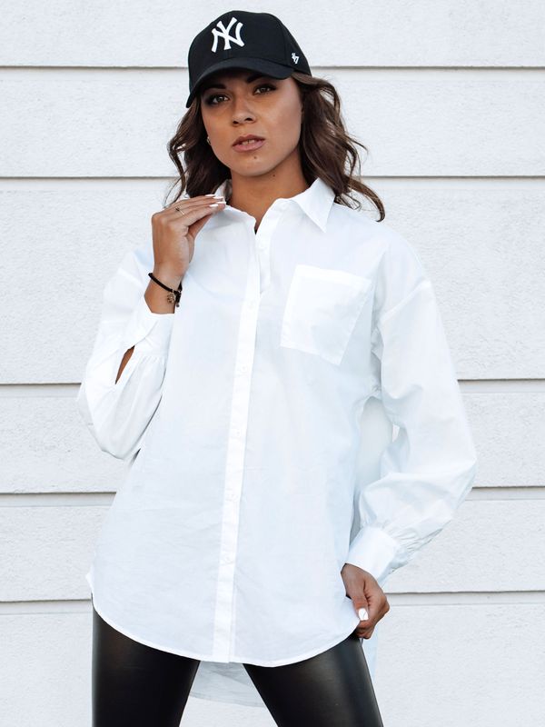 DStreet Women's oversized long-sleeved shirt KLARA white Dstreet