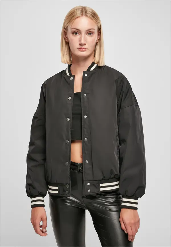 Urban Classics Women's Oversized Recycled School Jacket Black
