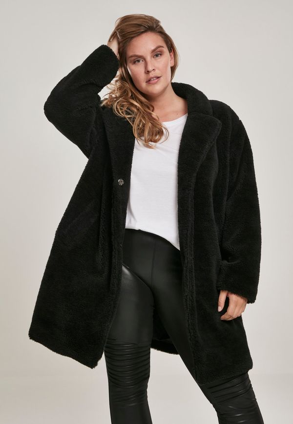 Urban Classics Women's Oversized Sherpa Coat Black