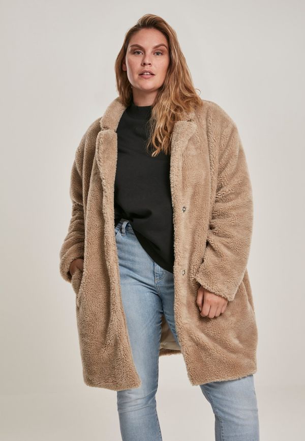 Urban Classics Women's Oversized Sherpa Coat Sand