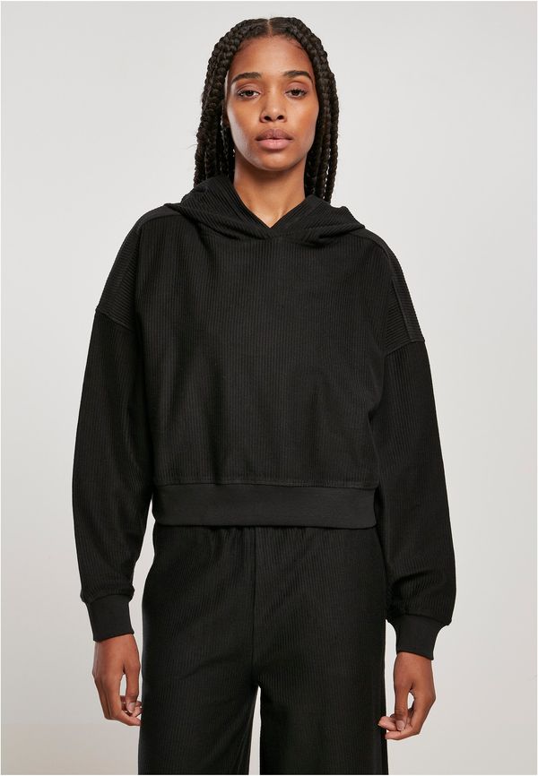 Urban Classics Women's oversized Short Rib Hoody black