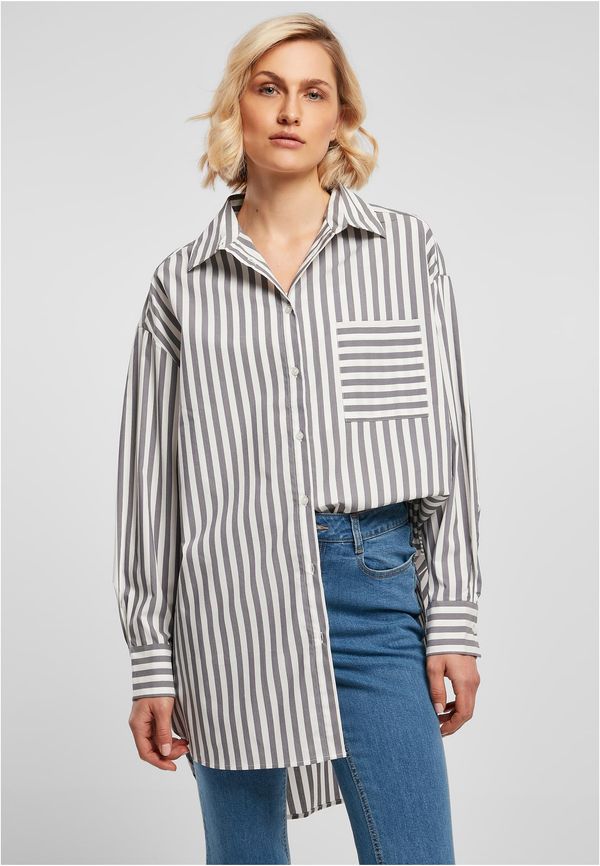 UC Ladies Women's Oversized Striped Shirt White/Dark Shade