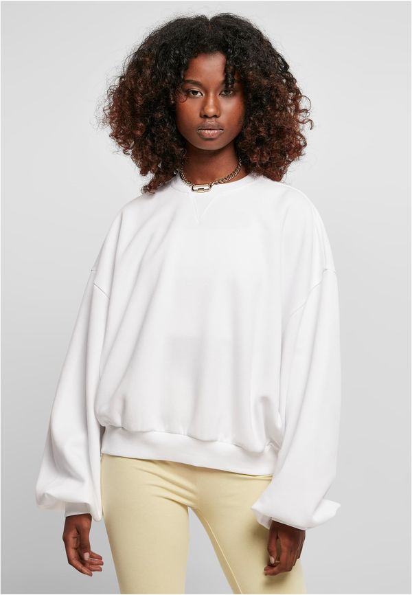 Urban Classics Women's Oversized Triangle Crew Neck White