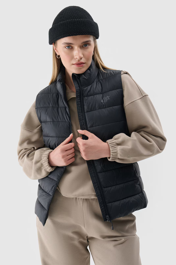 4F Womens Padded Gilet With Collar 4F Black 4FWAW24TVJ