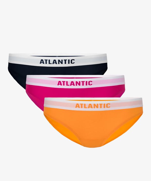 Atlantic Women's panties Bikini ATLANTIC 3Pack - dark blue, pink, orange