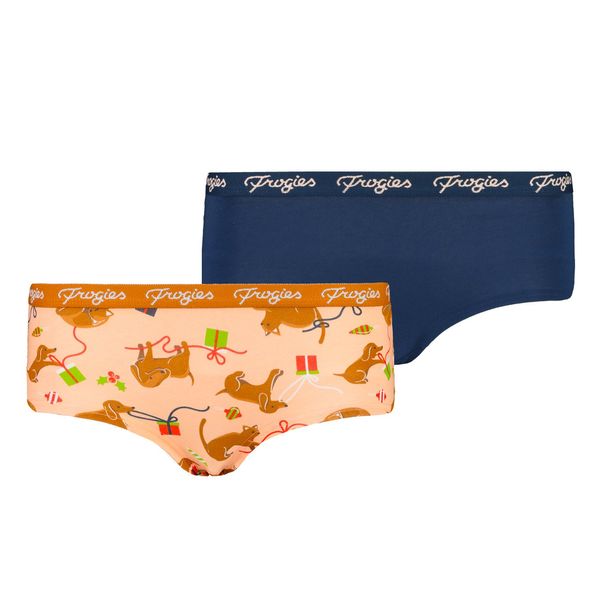 Frogies Women's panties Cat Dog 2P Frogies Christmas