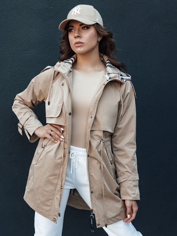 DStreet Women's parka with hood MOZA beige Dstreet