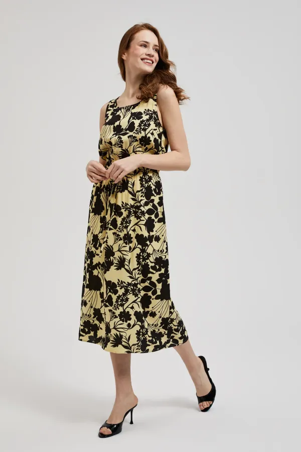 Moodo Women's patterned dress MOODO - yellow