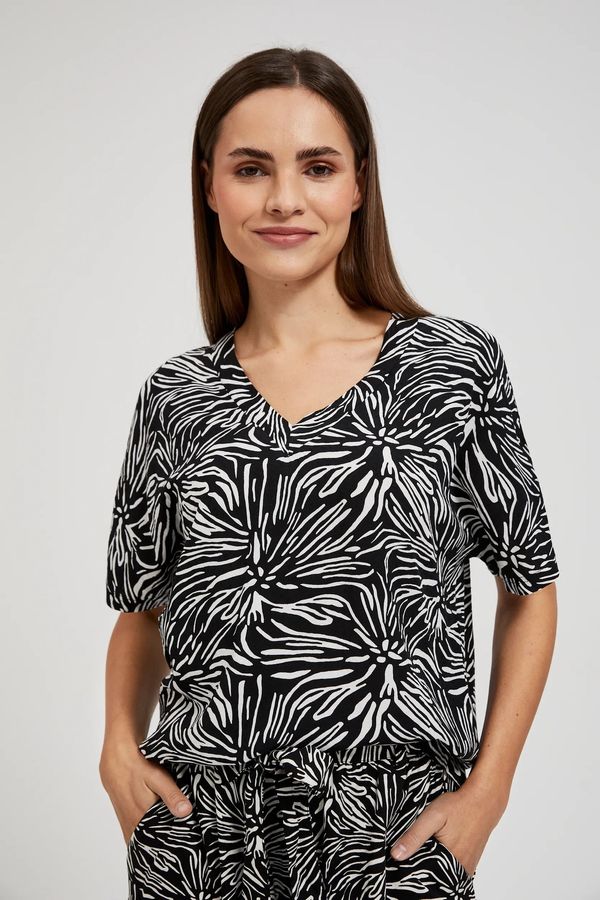 Moodo Women's patterned shirt MOODO - black