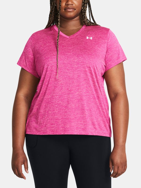 Under Armour Women's pink brindle T-shirt Under Armour Tech SSV- Twist