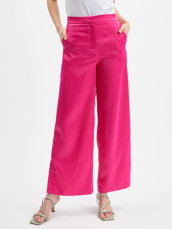 Orsay Women's pink wide cropped trousers ORSAY
