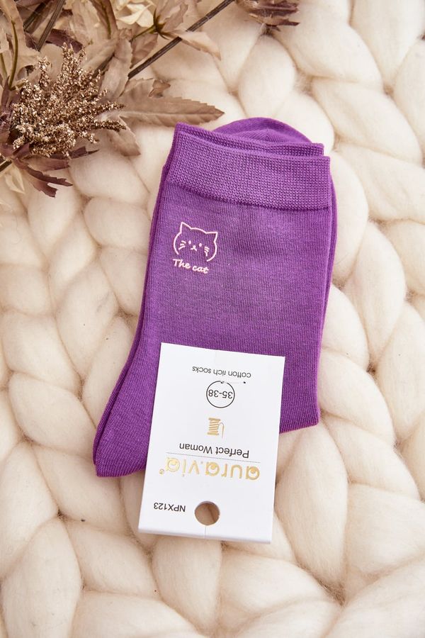 Kesi Women's Plain Socks with Purple