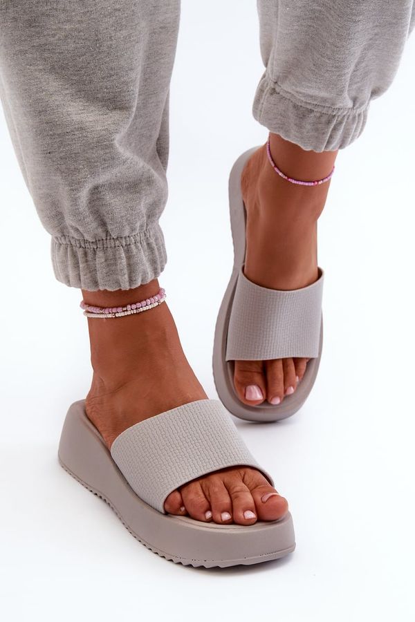 Kesi Women's platform slippers and wedge grey vimarils