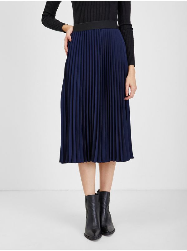 Orsay Women's pleated skirt in navy blue ORSAY