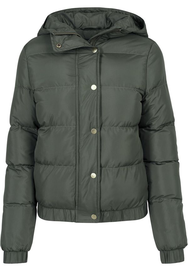 Urban Classics Women's Puffer Hooded Jacket - Dark Olive