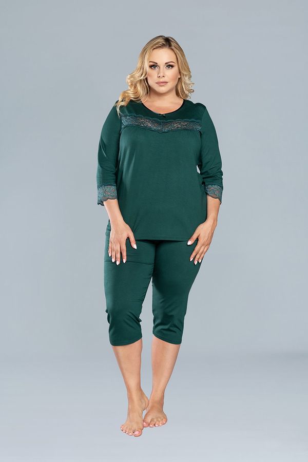 Italian Fashion Women's pyjamas Izyda 3/4 sleeve, 3/4 legs - green