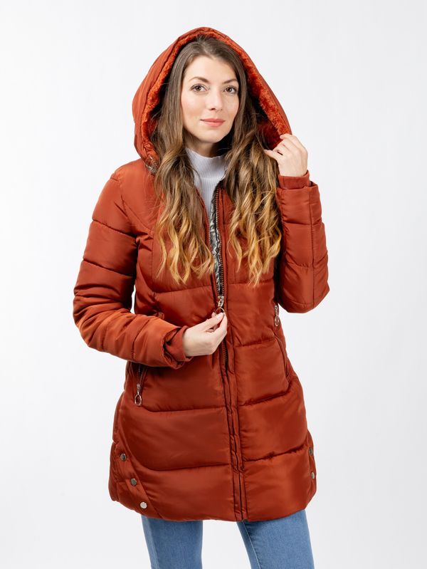 Glano Women's quilted jacket GLANO - orange