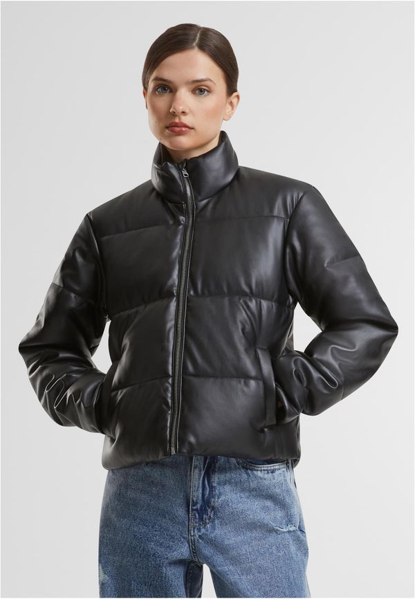 Urban Classics Women's quilted jacket made of synthetic leather black