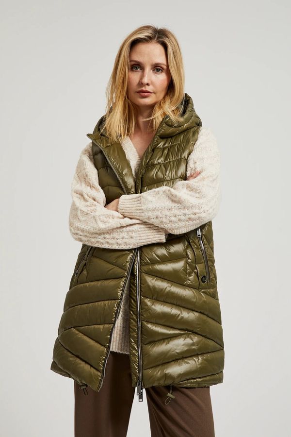 Moodo Women's quilted vest MOODO - olive green