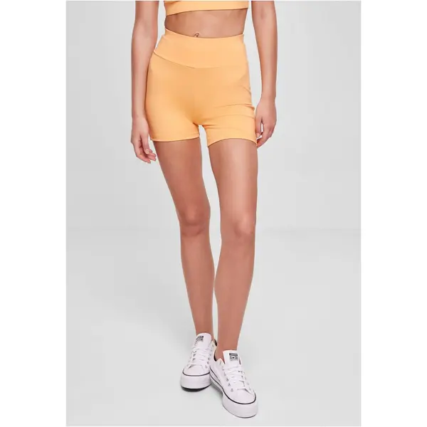 Urban Classics Women's Recycled High Waist Cycle Hot Pants paleorange