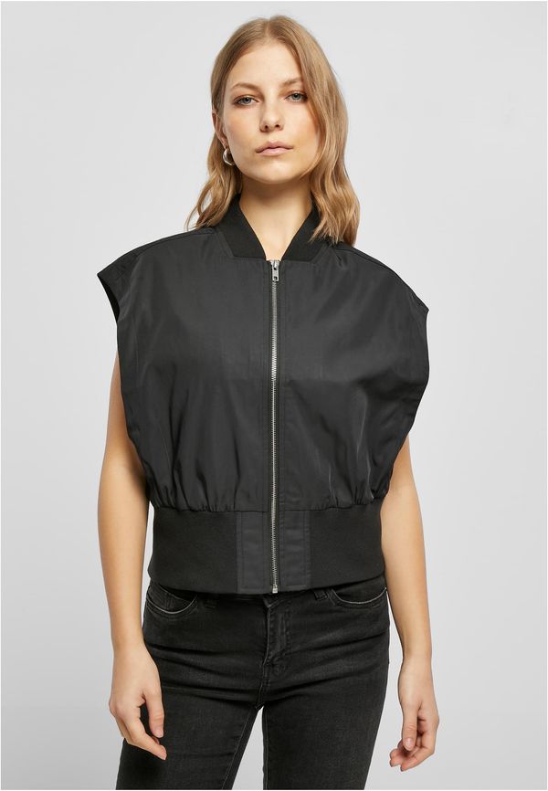 UC Ladies Women's Recycled Short Bomber Vest Black