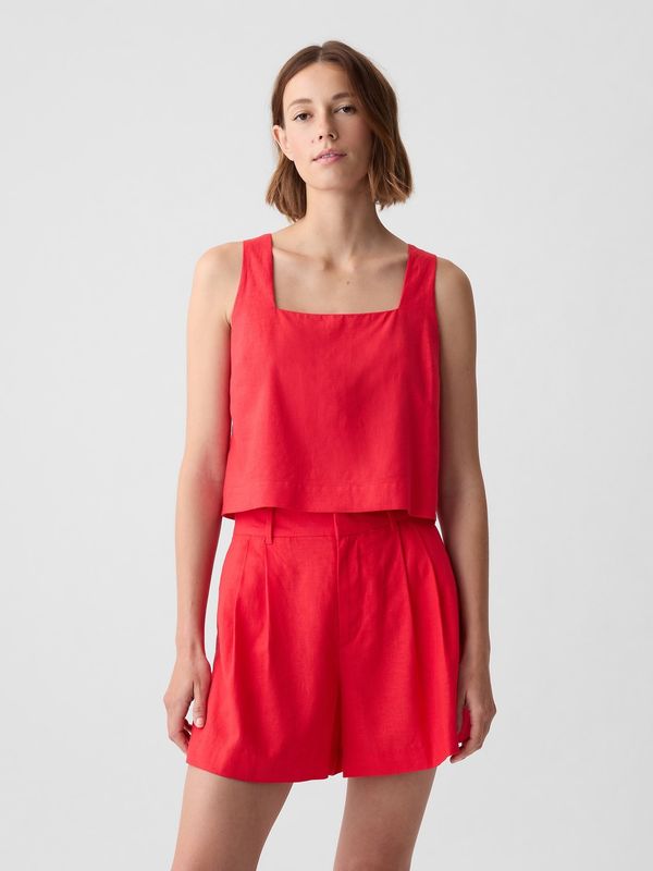 GAP Women's red linen crop top GAP