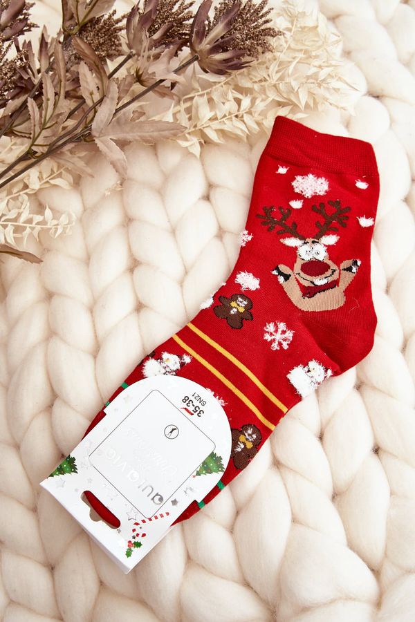 Kesi Women's Red Reindeer Socks