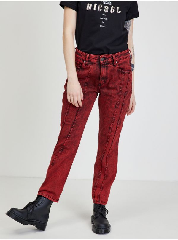 Diesel Women's Red Straight Fit Jeans Diesel Joy - Women