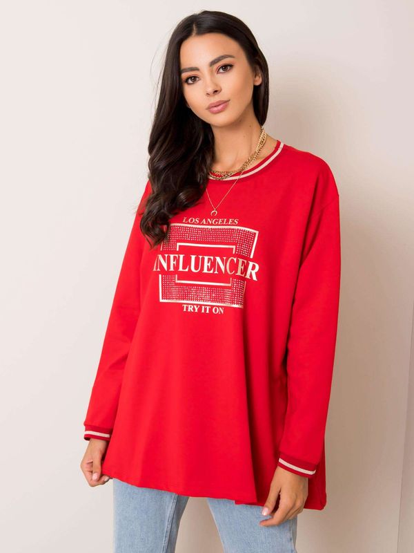 Fashionhunters Women's red sweatshirt with apps