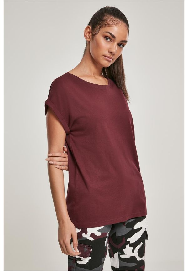 Urban Classics Women's red T-shirt with extended shoulder
