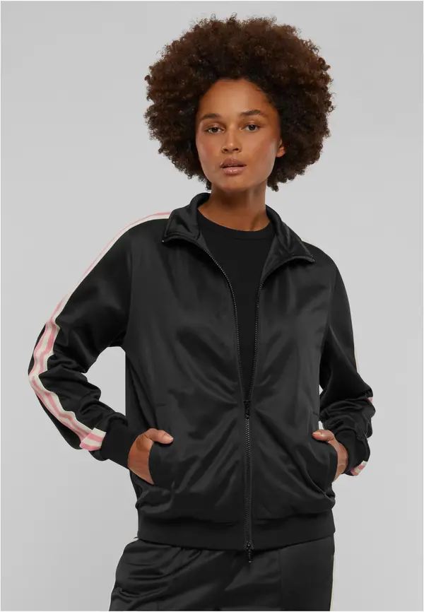 Urban Classics Women's Retro Track Jacket - Black