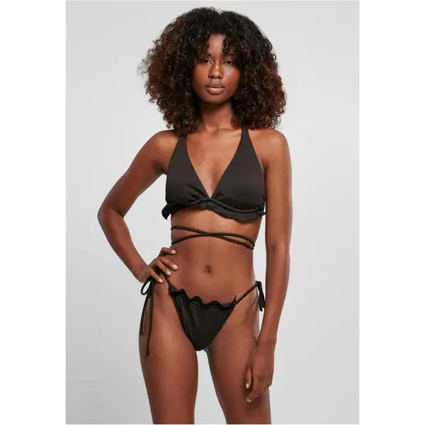 Urban Classics Women's Rib Babylock Triangle Bikini Black