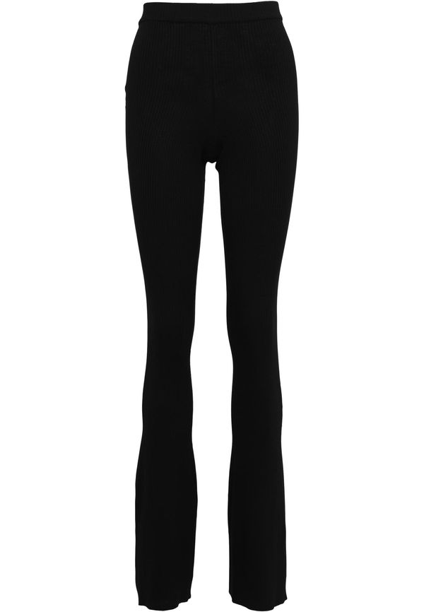 Urban Classics Women's Rib Knit Bootcut Leggings - Black