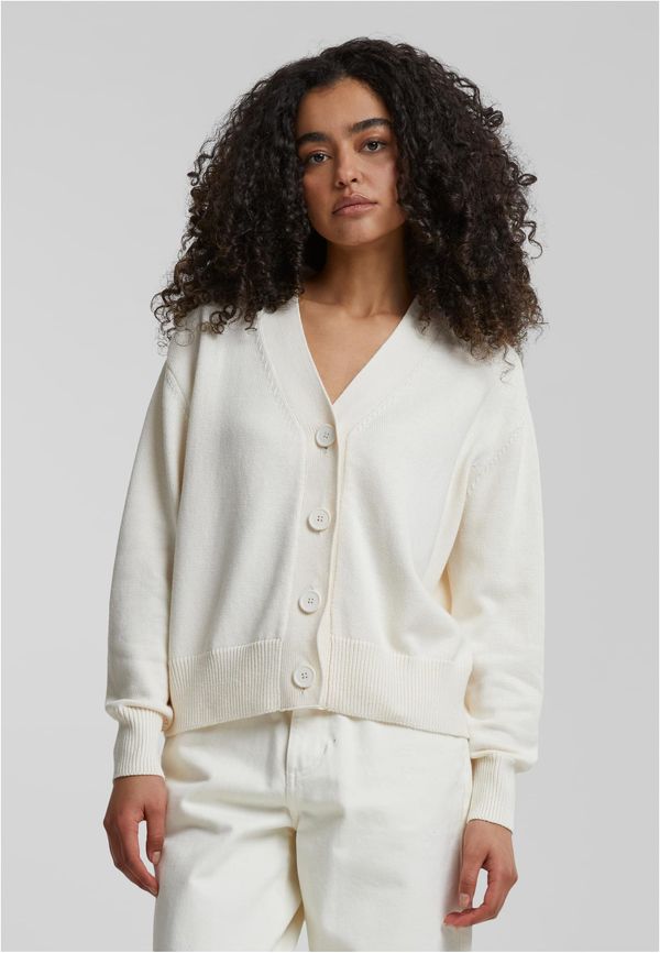 Urban Classics Women's ribbed cardigan with buttons cream