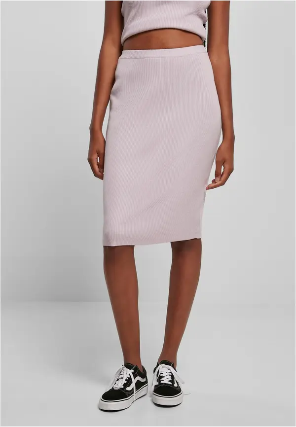 Urban Classics Women's ribbed lilac midi skirt